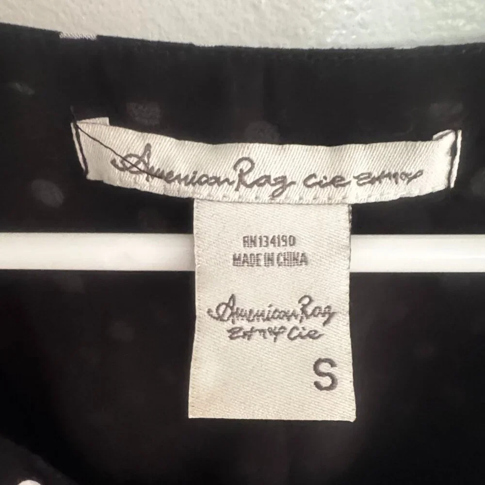 American Rag Size S Women's Black/White Polka Dot Flowy Dress - Picture 2 of 3